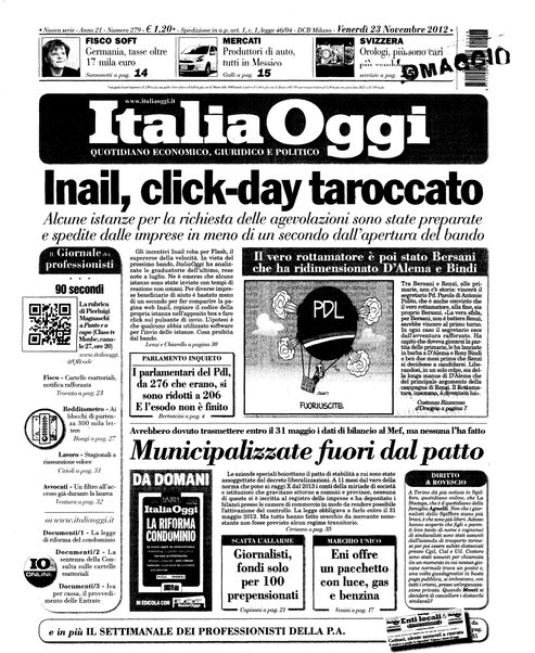 Italia oggi : quotidiano di economia finanza e politica